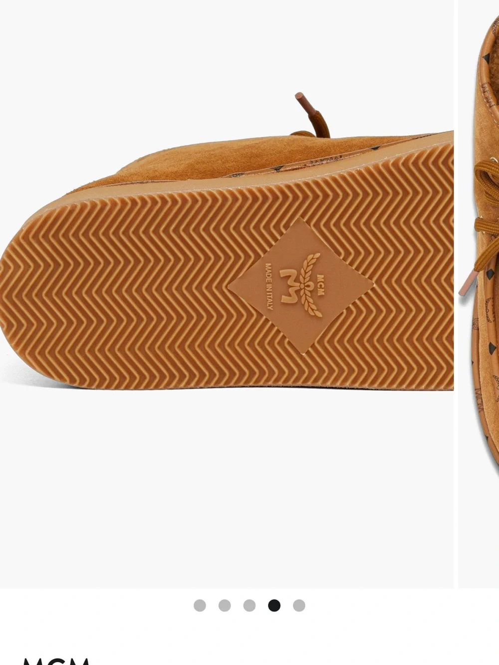 MCM Cognac Suede Platform Moccasin Boot